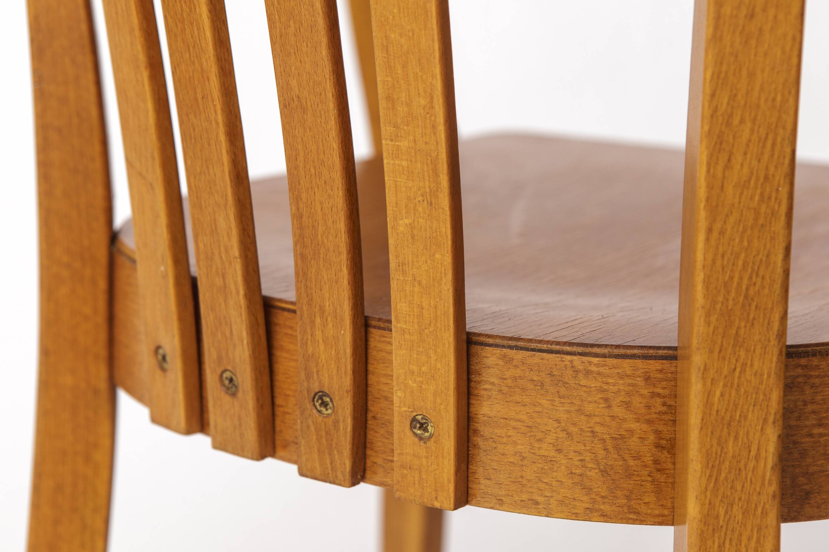 Vintage Beech Armchair – 1950s/60s German Chair – Restored Mid-Century