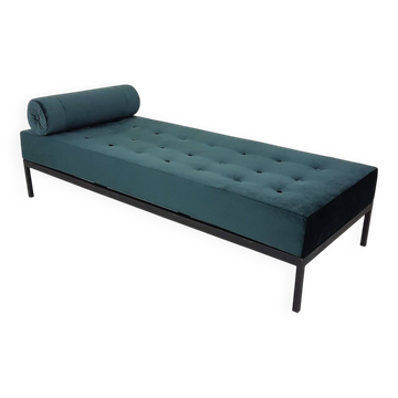 Mid-century velvet and metal daybed, The Netherlands, 1960's