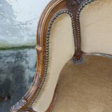 Pair of armchairs basket louis XV in carved walnut
