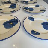 Lot de 10 assiettes plates en faïence de Lunéville