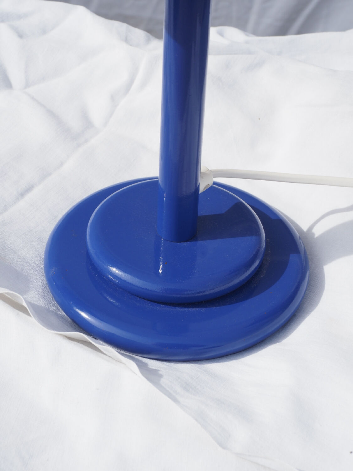 Blue table lamp Aluminor 1960-70