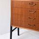 Vintage Scandinavian Teak Nightstand with Four Drawers