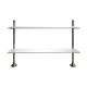 Glass and chrome metal shelf, store display