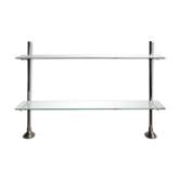 Glass and chrome metal shelf, store display