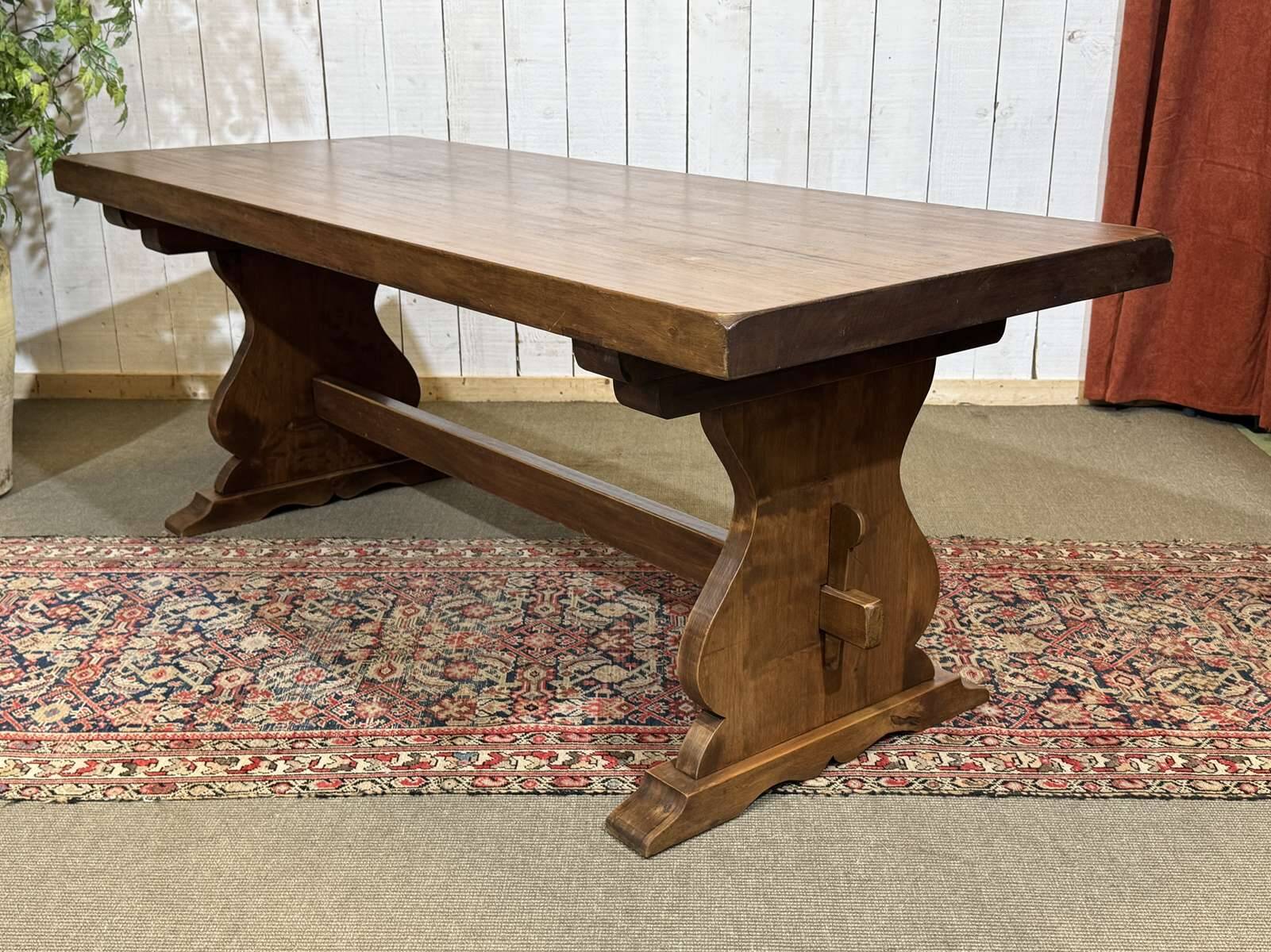 1970s mahogany monastery table - L=2m W=80cm H=75cm