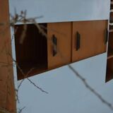 1960s teak library partition