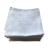 Set of 11 embroidered towels monogram HR