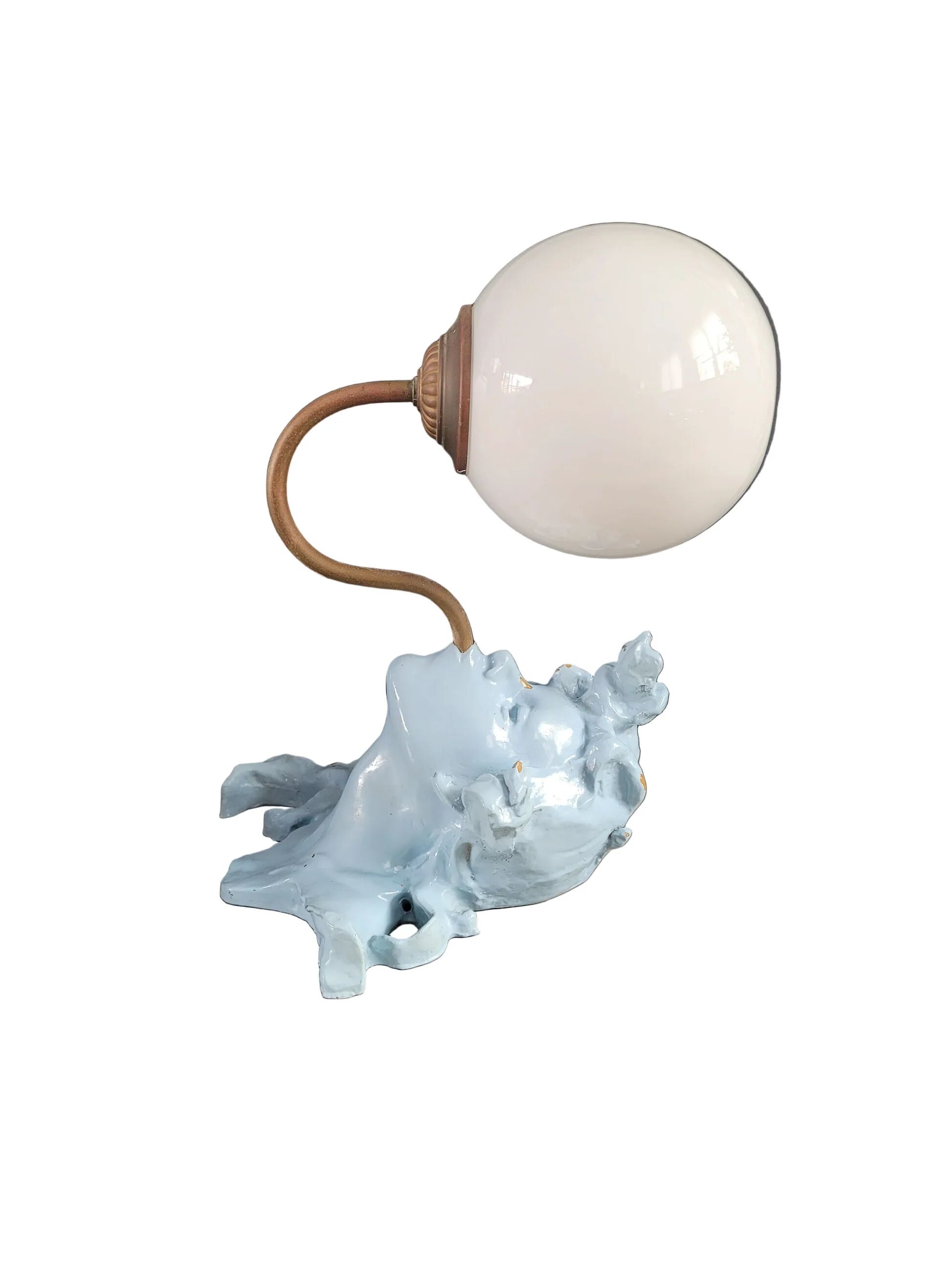 Vintage opaline globe sculptural wall light