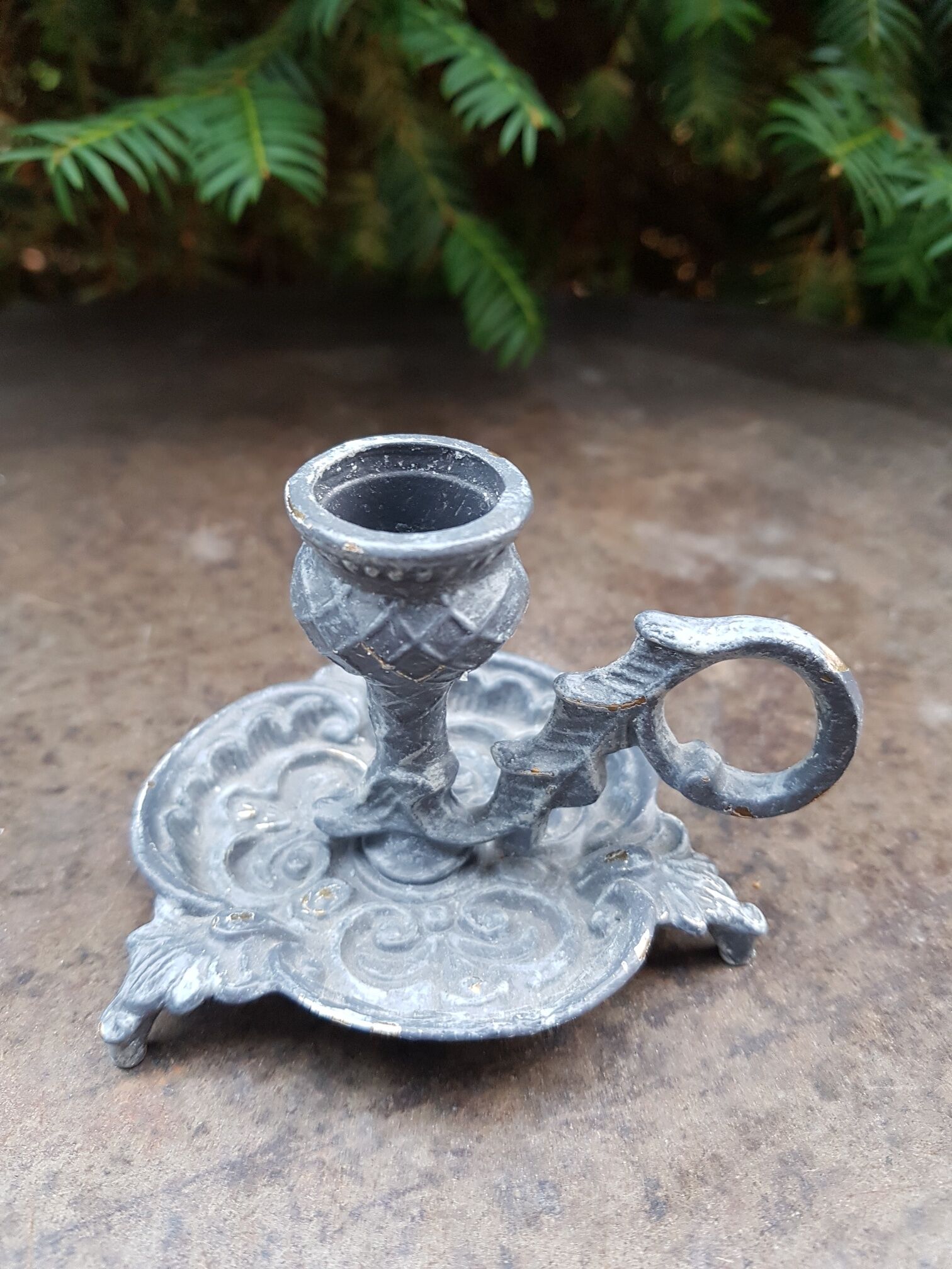 Candlestick candlestick model cellar rat patinated gray