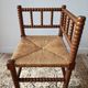Chaise vintage coin du feu en bois tourné bobine