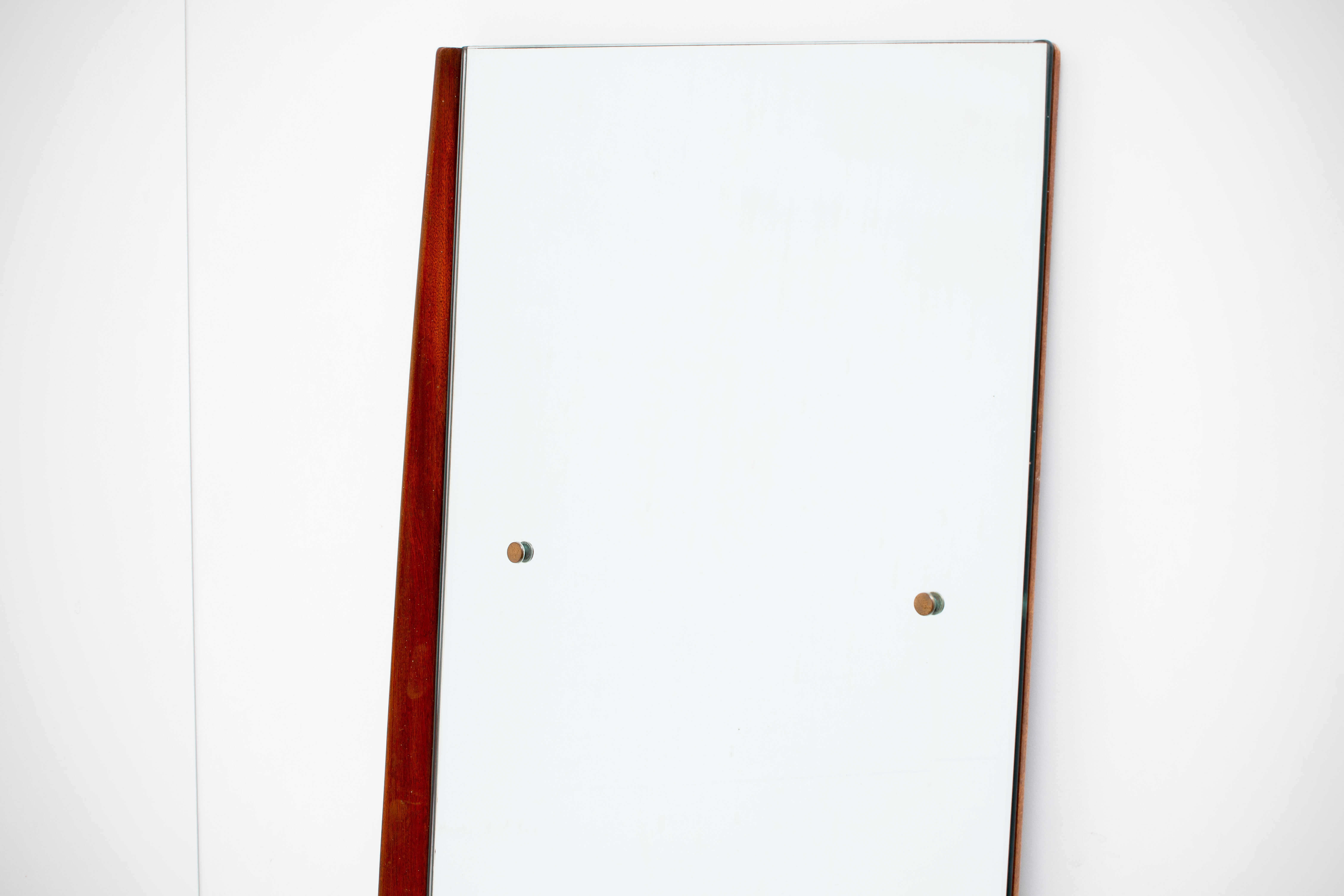 Scandinavian vintage rectangular teak mirror, 1960