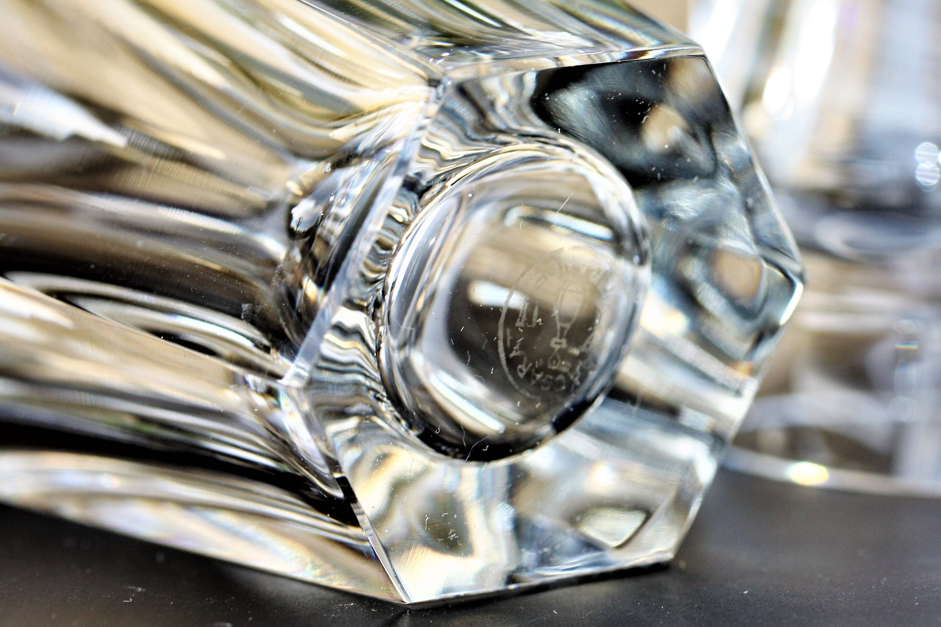 Pair of Baccarat crystal champagne flutes model Talleyrand