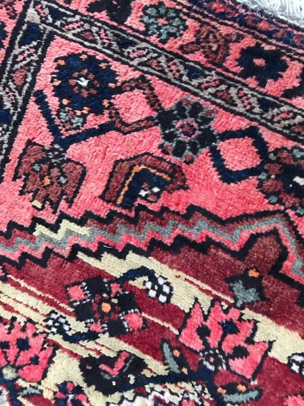 Carpet Persian hamadan's vintage hand 103 x 190 cm