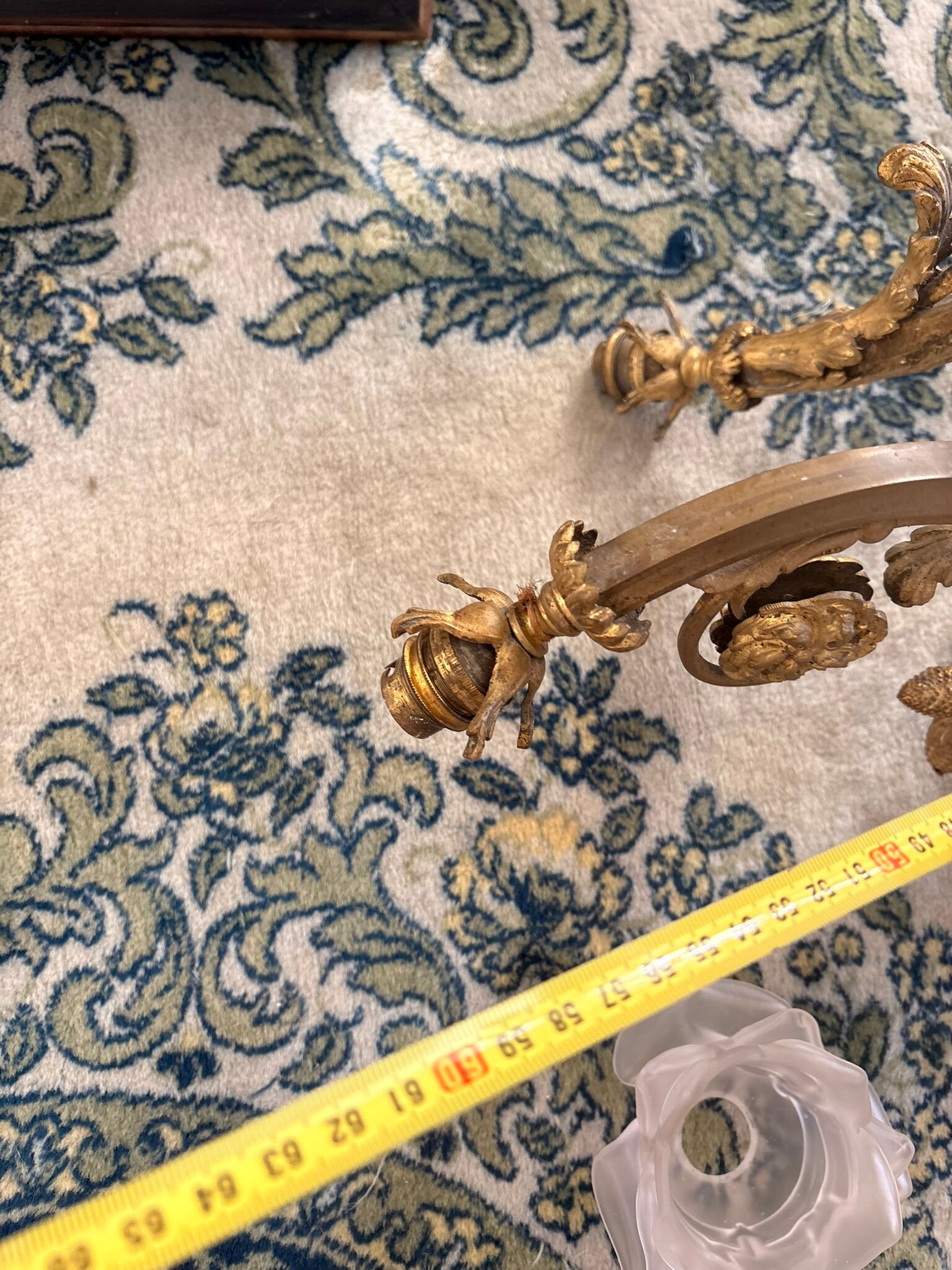 Lustre Bronze Ceiling Light Empire Return Egypt Ram 6 Lights Frosted Glass