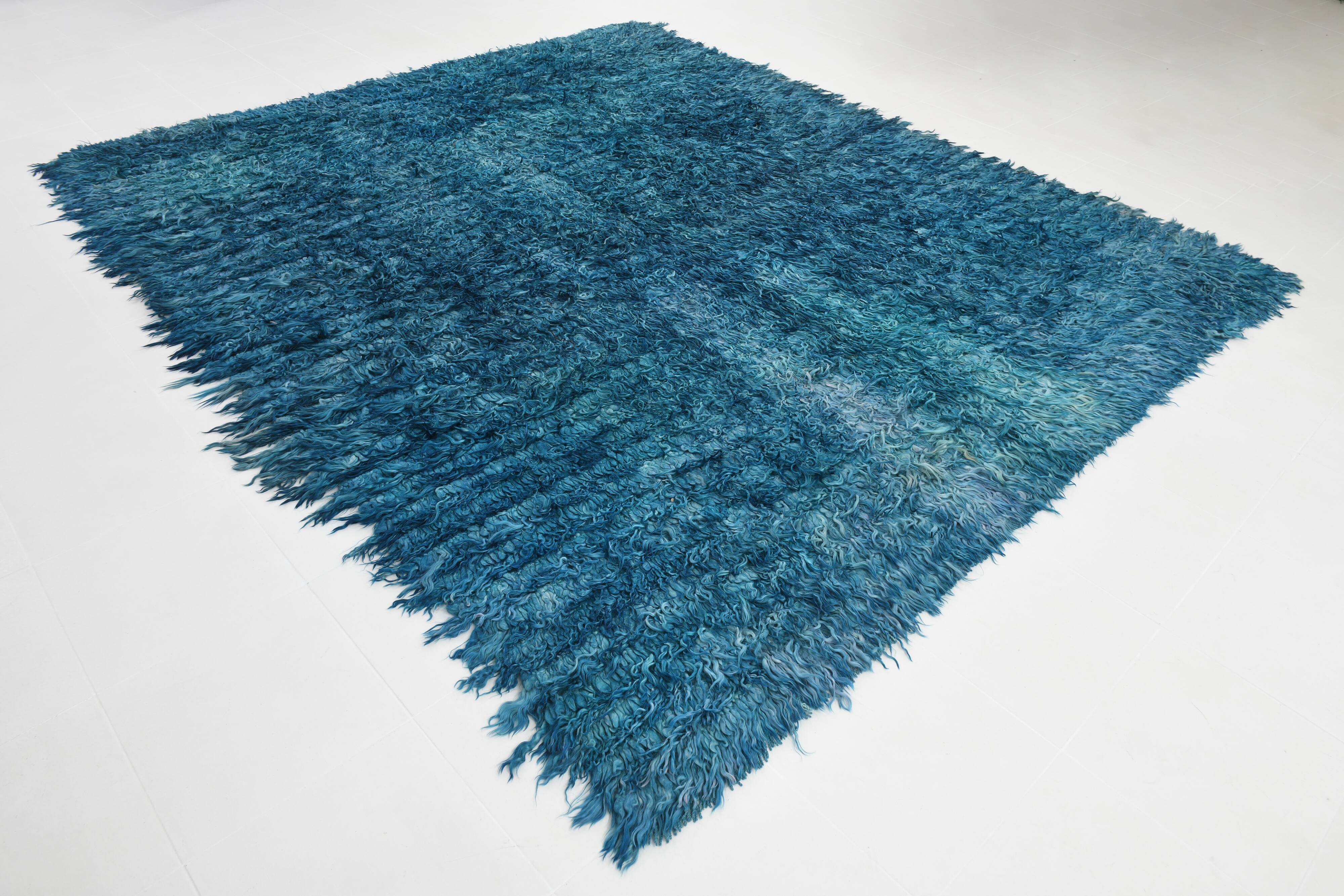 Long hairy bohemian kilim rug,268x325cm