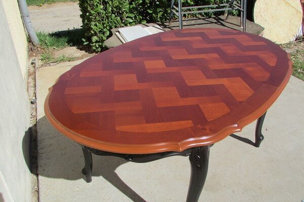 Oval table of style Louis XV cherrywood