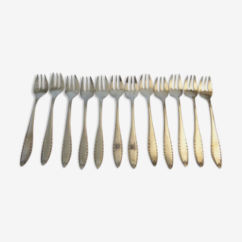 Christofle 12 silver metal oyster forks