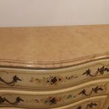Chest of drawers painted flowers eggshell Italy XX