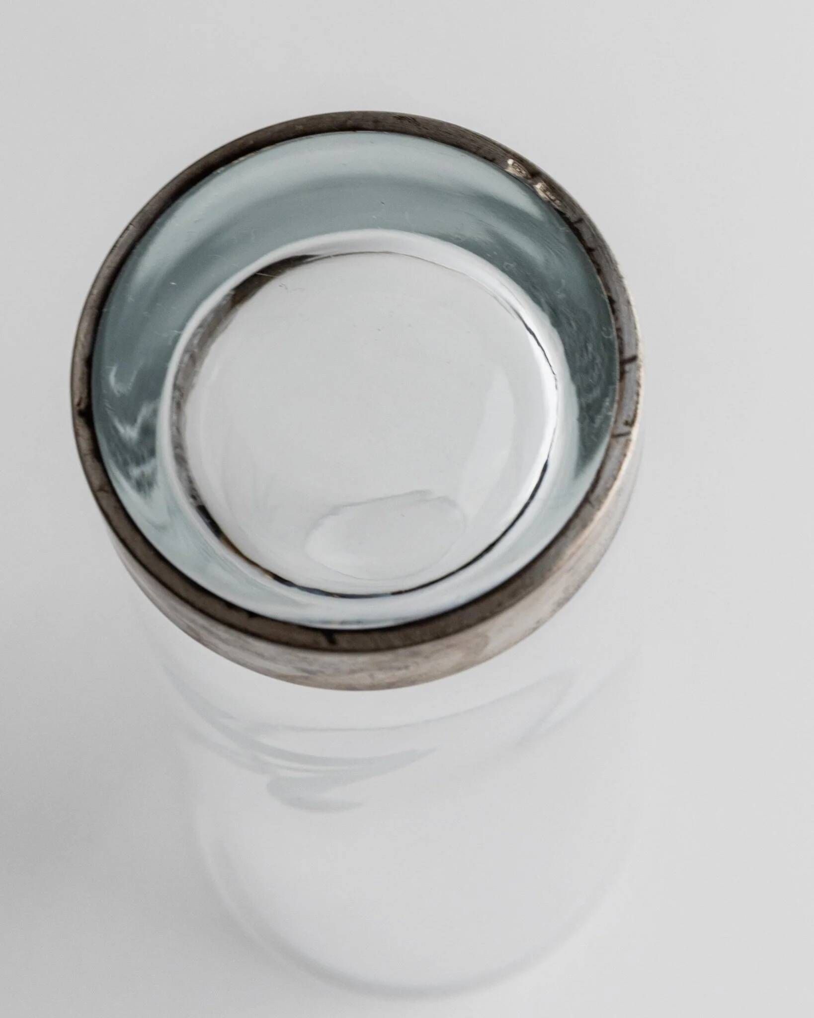 Lot of 6 drinking glasses - silver base, engraved wheat and floral decoration - Italy 1960s