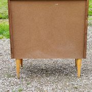 Vintage chest of drawers from the 50s in blond oak 4 drawers conical legs