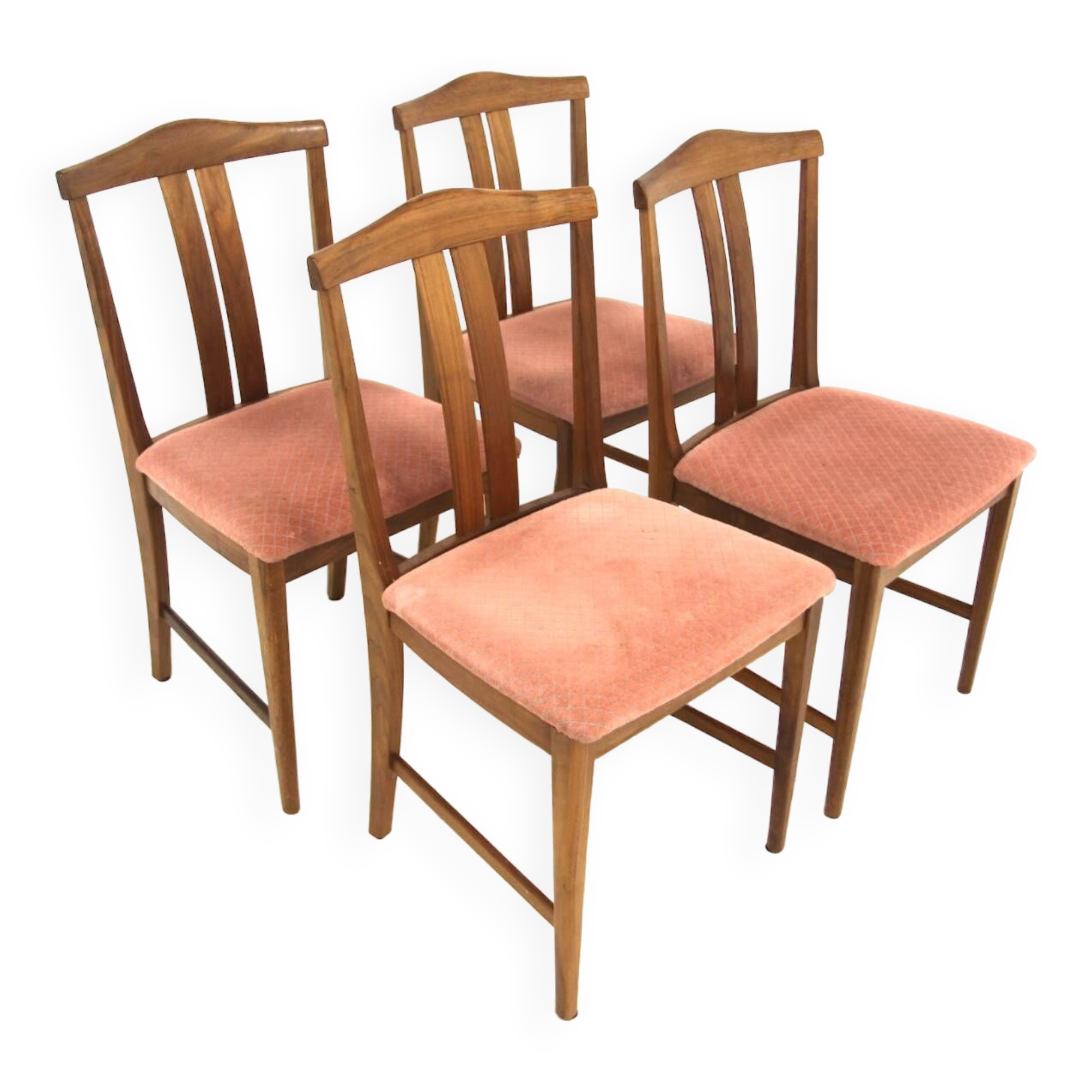 Set of 4 Scandinavian walnut chairs, Sweden, 1960