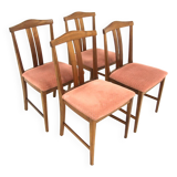 Set of 4 Scandinavian walnut chairs, Sweden, 1960