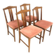 Set of 4 Scandinavian walnut chairs, Sweden, 1960