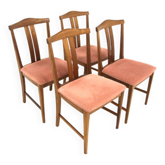 Set of 4 Scandinavian walnut chairs, Sweden, 1960