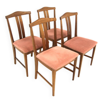 Set of 4 Scandinavian walnut chairs, Sweden, 1960