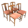 Set of 4 Scandinavian walnut chairs, Sweden, 1960