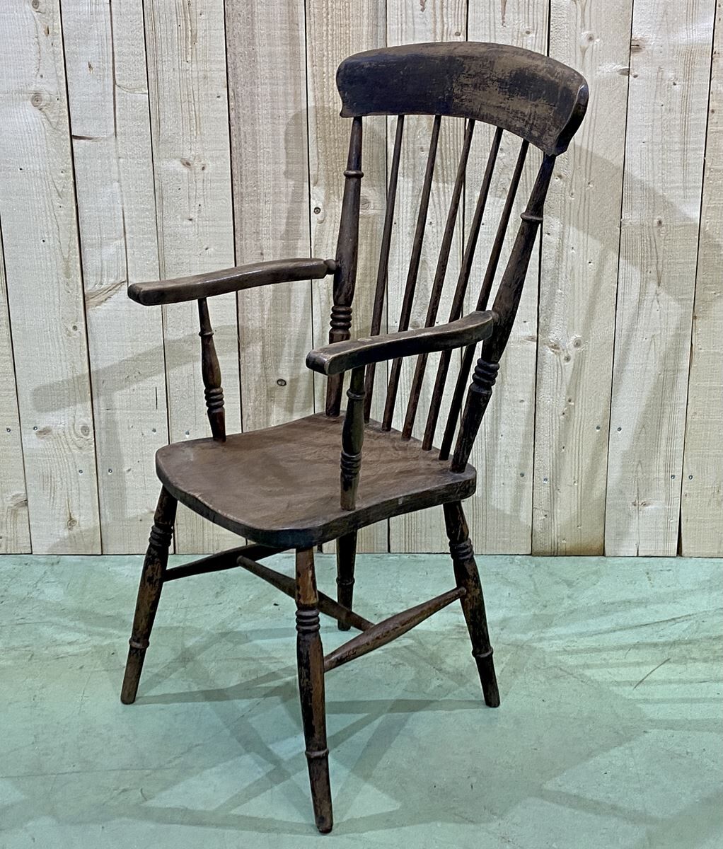 English elm armchair - late 19th century