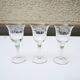 3 old stemmed glasses - engraved plant decor