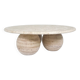 Contemporary Round Travertine Coffee Table, Italy