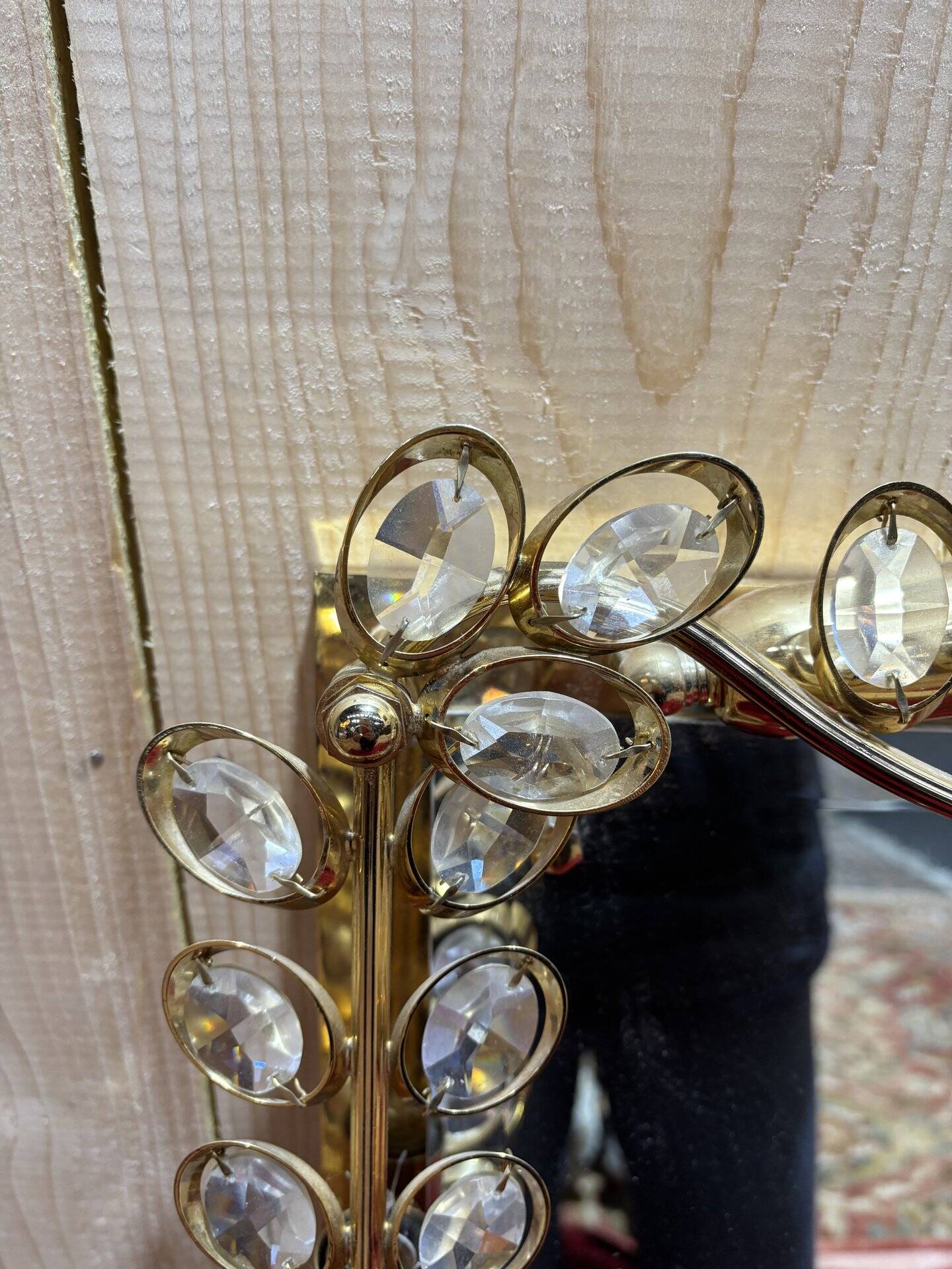 Gold metal bathroom mirror