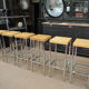 Lot of 6 old bar top stools 1970