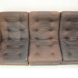 1980s leather modular five seater sofa