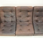 1980s leather modular five seater sofa