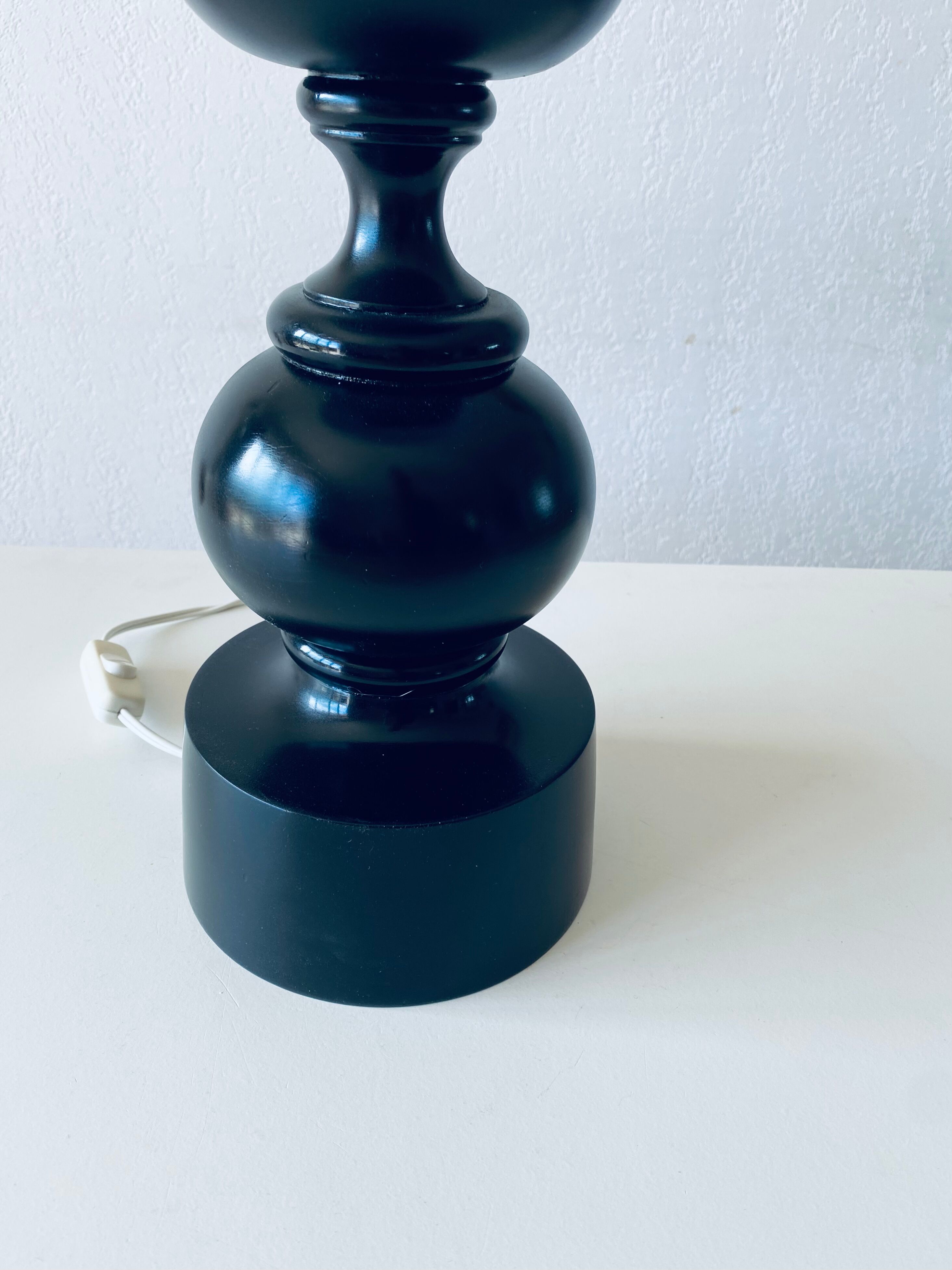 Vintage turned wooden lamp