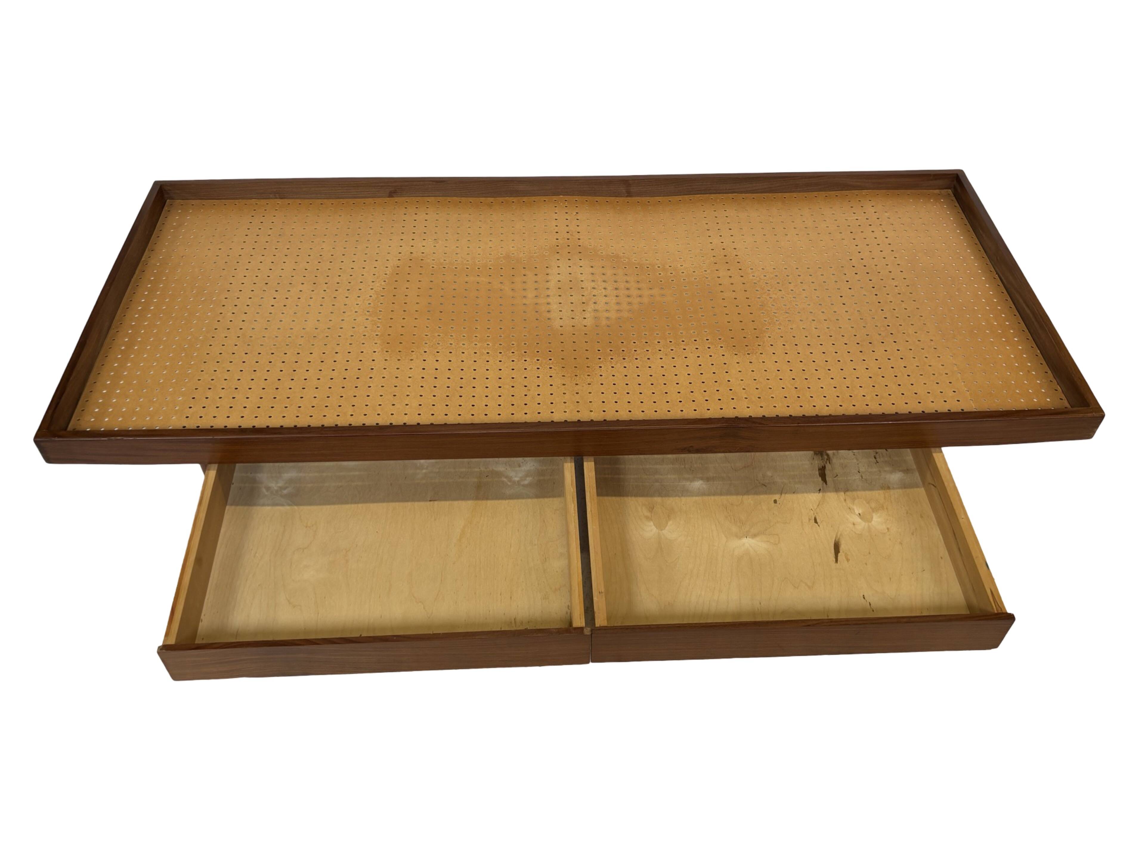 Vintage mid century daybed teak design with drawers