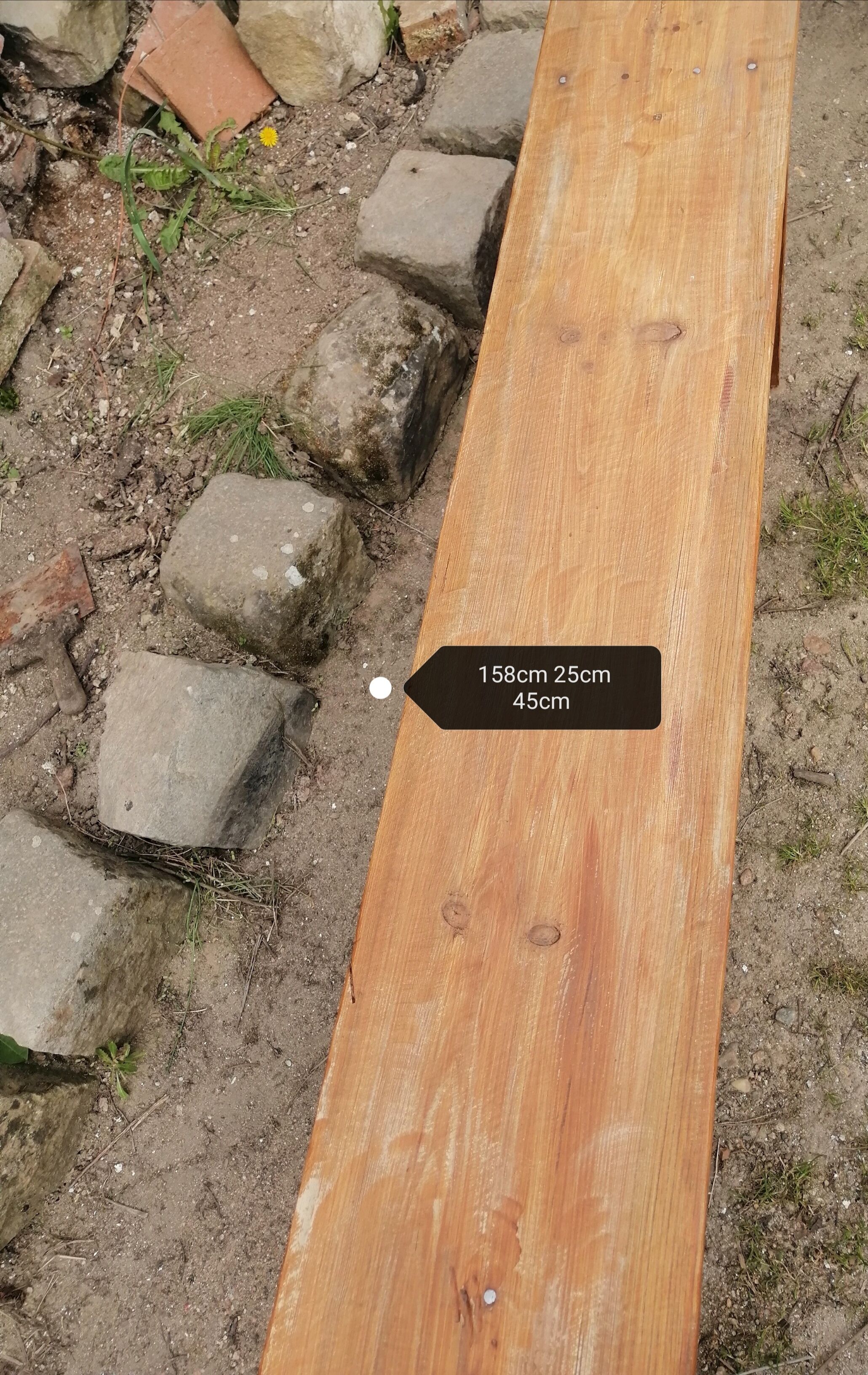 Raw wood bench L 158cm