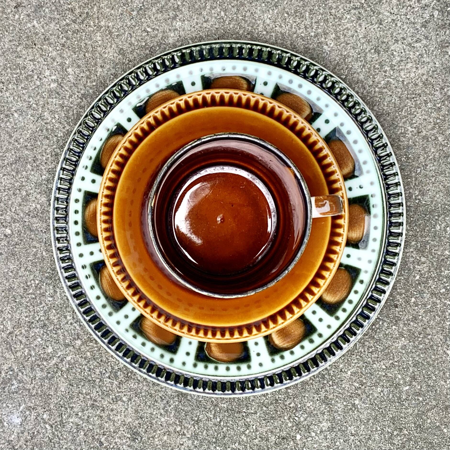 Boch La Louvière coffee service and dessert plates - Bernadette series, 1966