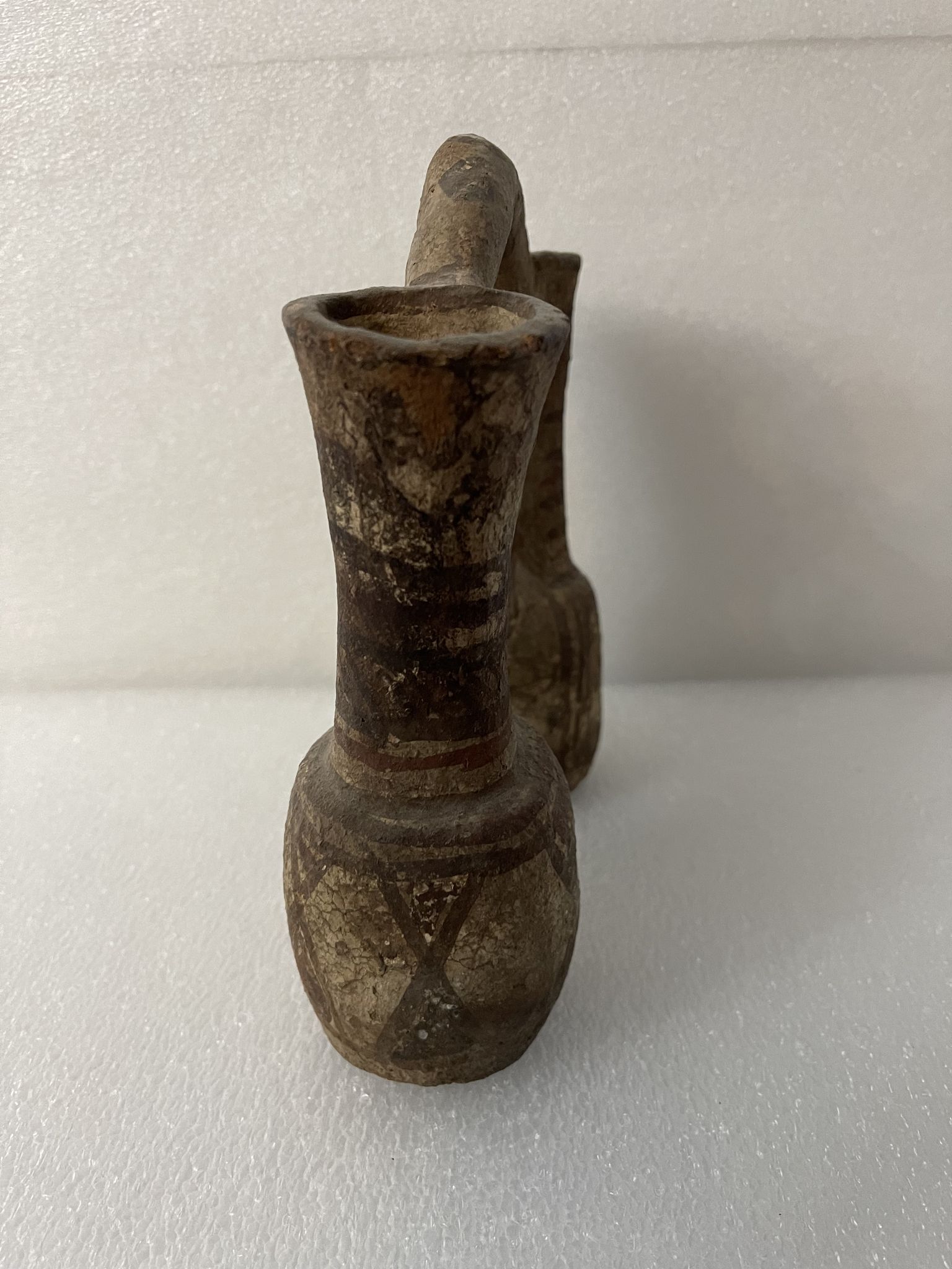 Pichet double terre cuite XVII e siècle ou avant,  Maroc