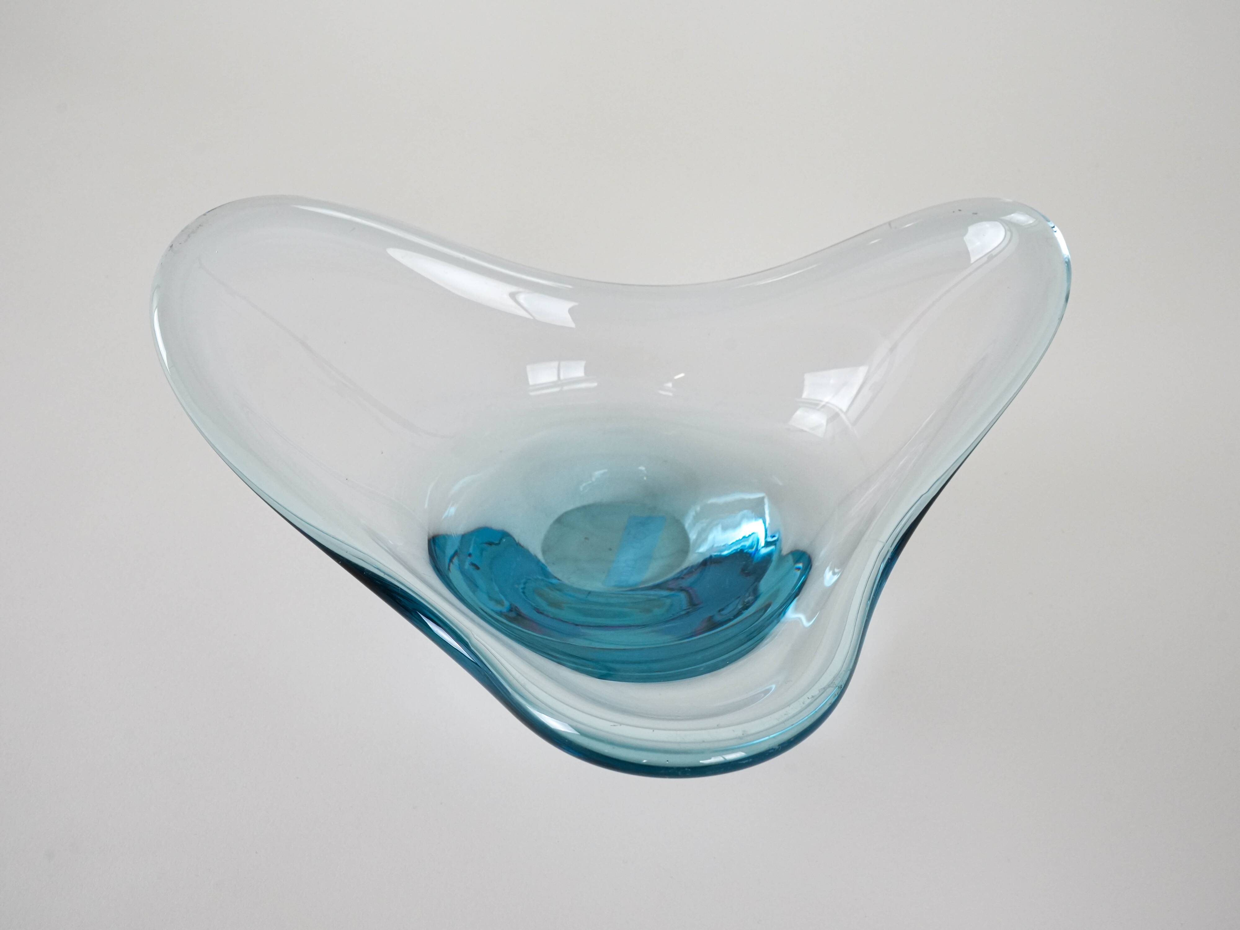 Glass platter, Danish design, 1960s, manufacturer: Holmegaard