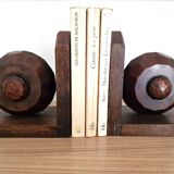 art deco bookends with wooden balls