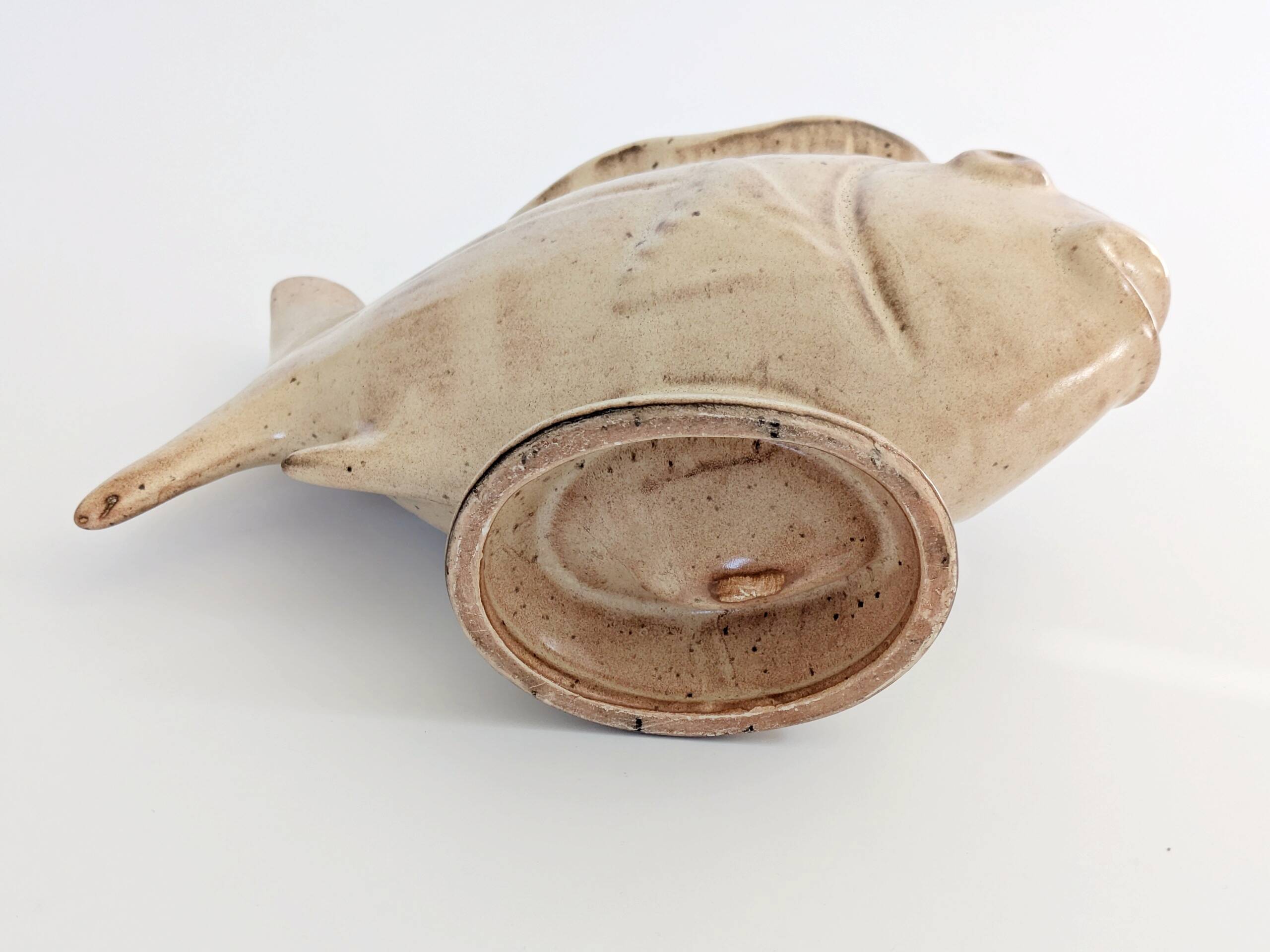 Vintage fish-shaped pot, French ceramic, 1960s