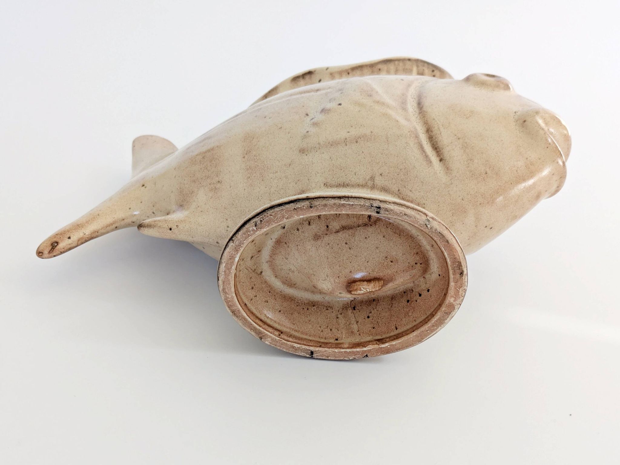Vintage fish-shaped pot, French ceramic, 1960s