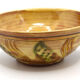 Handmade bowl made in yellow France with abstract foliage