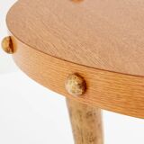 Oak and patinated bronze tripod pedestal table by Garouste & Bonetti 1987