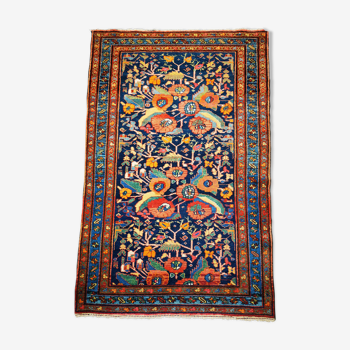 Persian carpet knopled hand Melayer first half twentieth 102x105cm