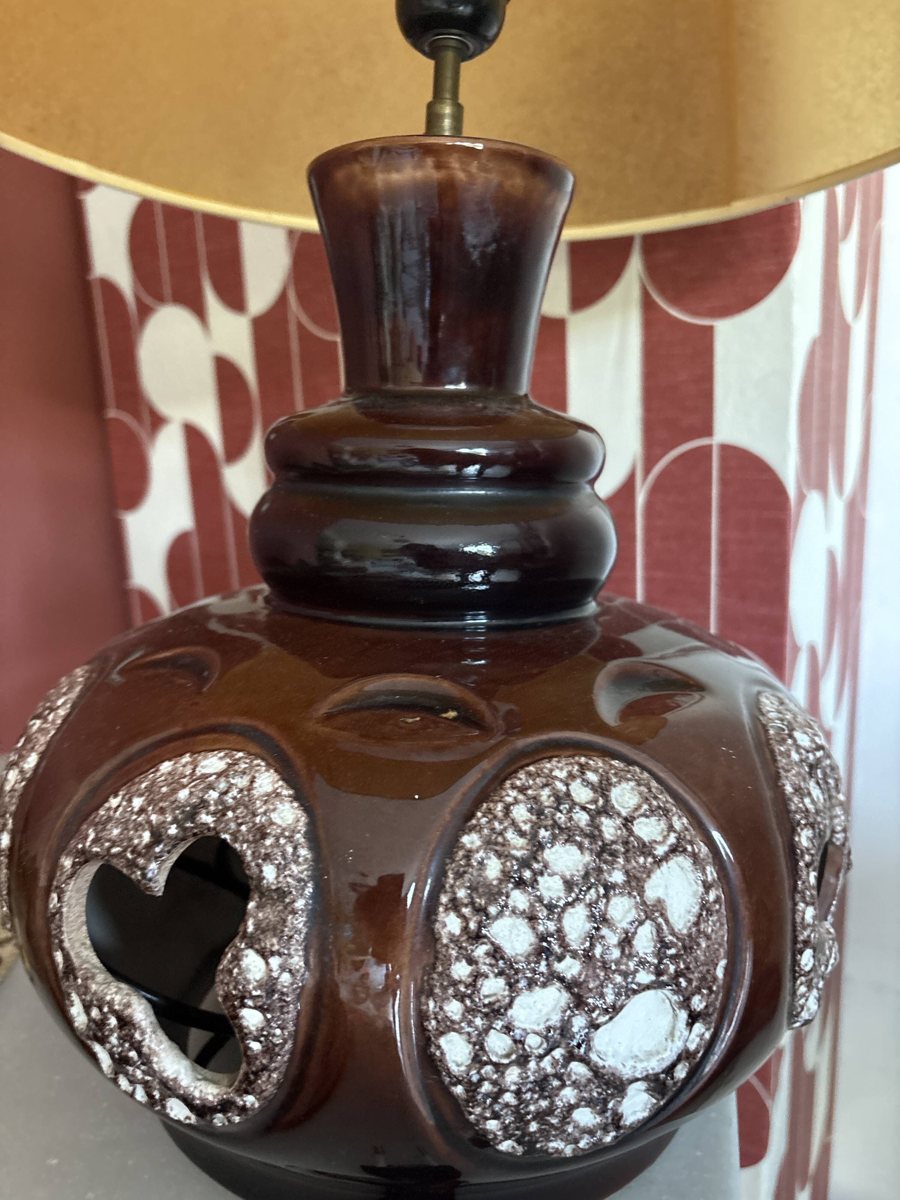 Vintage brown ceramic lamp